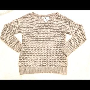NWT- LOFT tan/silver sweater